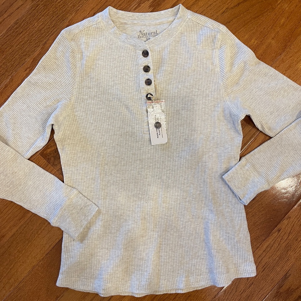 Bass Pro Shops Reflections Oatmeal Heather Thermal Long Sleeve Henley Shirt